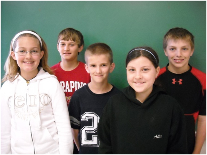 Frist Place State winners (l-r): Kaitlyn Cammer, Danny Phillips, Brendan Smith, Allison Schappell, Shane Spurlock