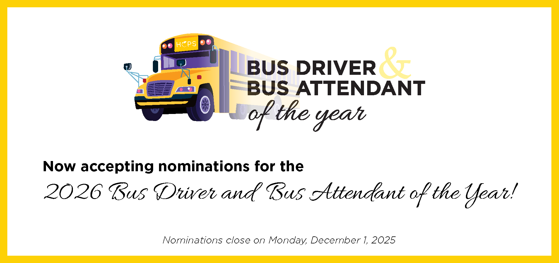Nominate now for the 2026 Bus Driver and Bus Attendant of the Year!