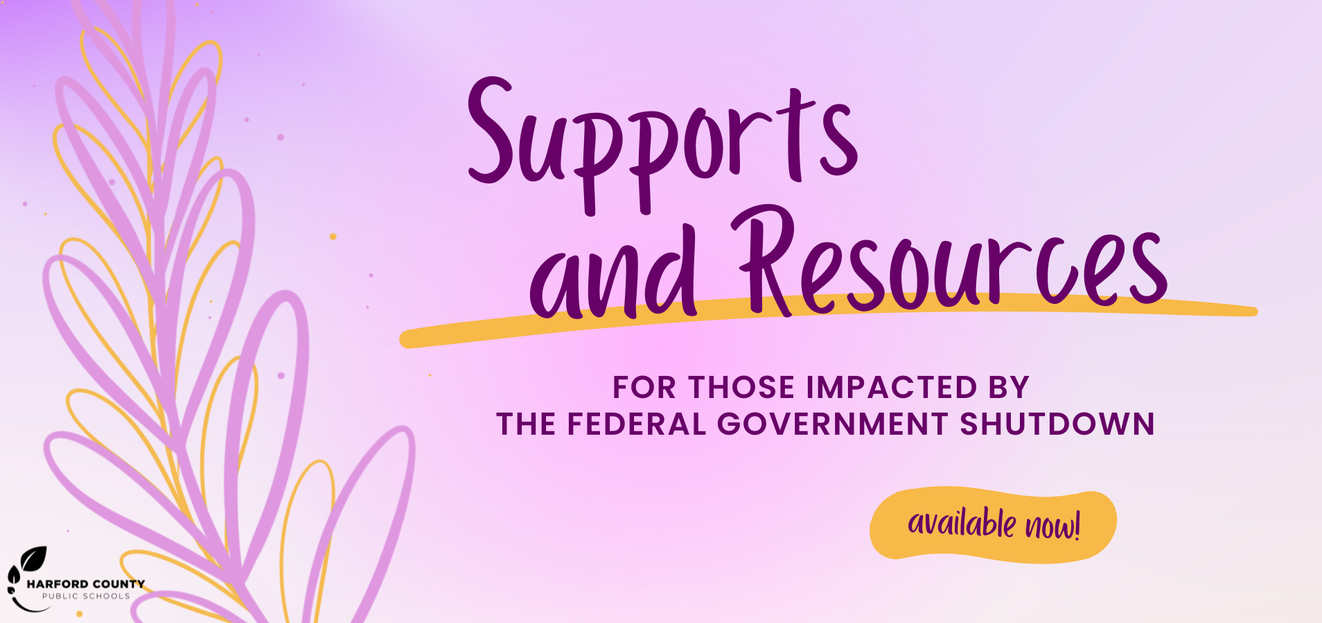 Supports and Resources available now for those impacted by the federal government shutdown