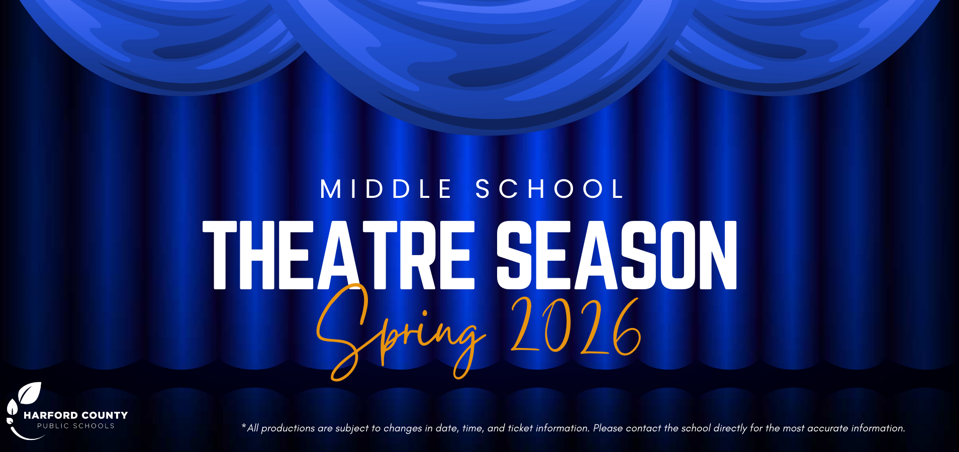 Middle School Spring 2026 Theatre Schedule