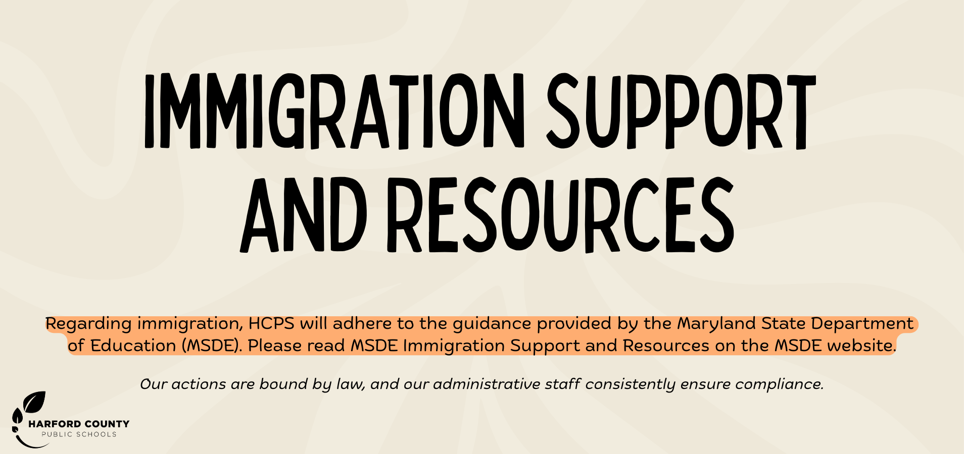 Immigration Support and Resources provided by the Maryland State Department of Education (MSDE)