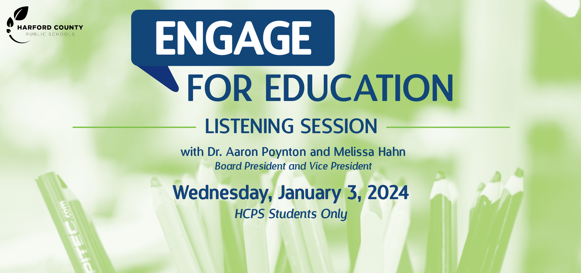 Engage for Education listening sessions with Dr. Aaron Poynton and Melissa Hahn